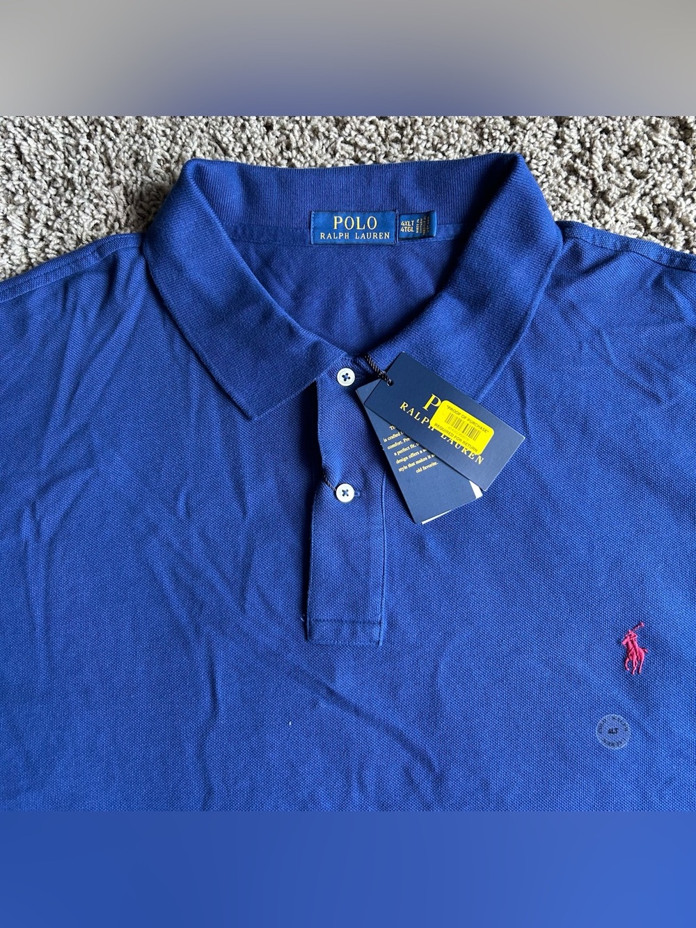 NWT Polo Ralph Lauren Shirt Mens 4XL TALL Blue Cotton Classic Signature Pony